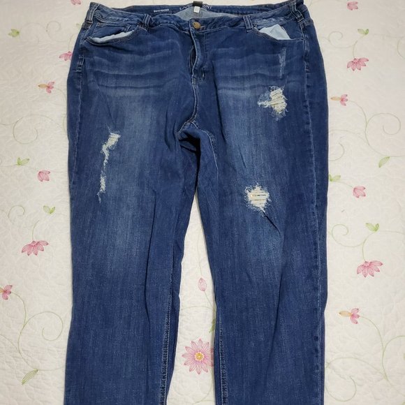 Lane Bryant woman's size 26 distressed boyfriend jeans - Picture 1 of 6
